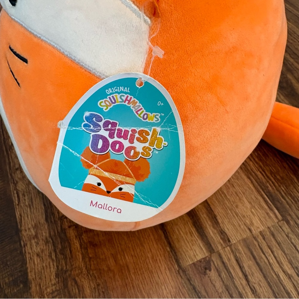 Mallora Squishmallow 10” The Orange Fox with gold headband, rare 2021 NW - Picture 3 of 4